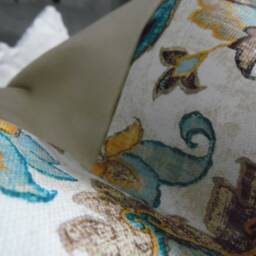 Dhurri Print Pillow Cover Teal, Gold, & Mustard Accent - thumbnail 2