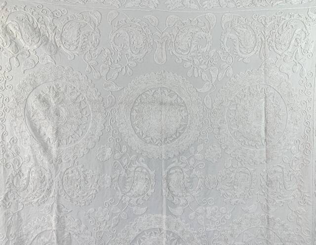 Hand Embroidered Suzani Tapestry Uzbek Floral Wall Hanging - image 1