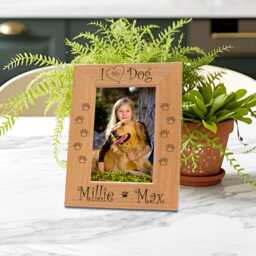 Personalized Dog Mom Picture Frame, Custom Wood Single Or Multiple Pups Display, Engraved Fur Baby Photo Holder, Cute Pet Lover Present - thumbnail 2