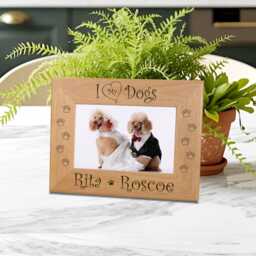 Personalized Dog Mom Picture Frame, Custom Wood Single Or Multiple Pups Display, Engraved Fur Baby Photo Holder, Cute Pet Lover Present - thumbnail 3