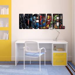Personalized Superhero Wall Stickers Custom Name Children's Popular Characters Room Decorations Removable Decal Home Decor Art Mural - thumbnail 2