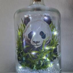 Panda Led Bottle Lamp, Unique Gift For Animal Lover - thumbnail 3
