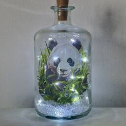 Panda Led Bottle Lamp, Unique Gift For Animal Lover - thumbnail 2