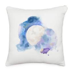 Cosmic Moon Throw Pillow, Watercolor Moon Phase Astrology Art, Lunar Phases Gifts Home Decor - thumbnail 1