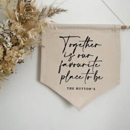 Together Is Our Favourite Place To Be - Personalised Names Couples Family Banner Flag , Wall Decor - thumbnail 3