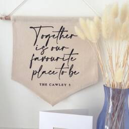 Together Is Our Favourite Place To Be - Personalised Names Couples Family Banner Flag , Wall Decor - thumbnail 2