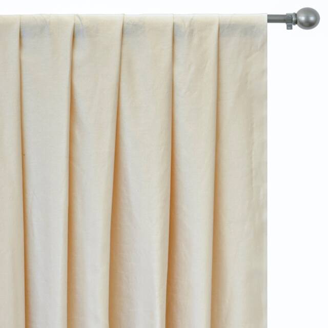 Cream Silk Dupioni Curtain Panels - Rod Pocket, Grommet, Box Pleat, Three Pinch Tab Top & Plain Ring Top - image 1
