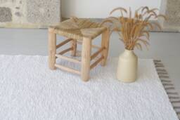 Medium White Rug 150x100 cm, Bedroom Rug, Nursery Kids Cotton Bohemian Boho Tapis Blanc, Wei??er Teppich - thumbnail 1