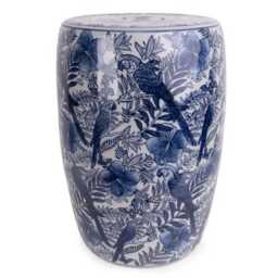 Blue & White Porcelain Parrot Living Room Table - thumbnail 3