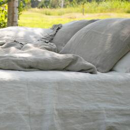 Natural Flax Linen Bedding Set Farmhouse Style Duvet Cover & Pillowcases - thumbnail 3