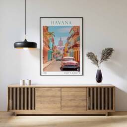 Havana Travel Print, Poster, Cuba Wall Art, Cuban Decor, Vacation Vintage Art - thumbnail 3