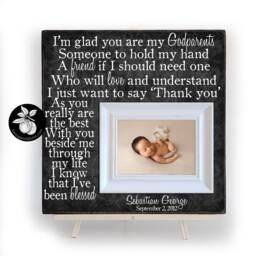 Personalized Godparent Picture Frame Baptism Gift, Christening Gift - 16x16 - thumbnail 1