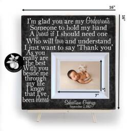 Personalized Godparent Picture Frame Baptism Gift, Christening Gift - 16x16 - thumbnail 2