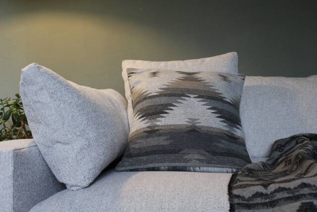Upcycled Bohemian Pillow Cover - Geometric Throw - image 1