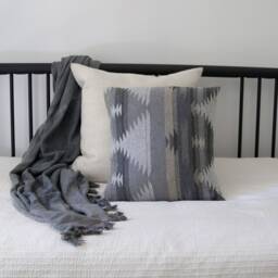 Upcycled Bohemian Pillow Cover - Geometric Throw - thumbnail 3