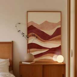 Abstract Desert Landscape Poster, Terracotta Mountain Wall Art, Paper Print - thumbnail 2