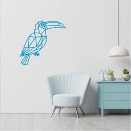 Geometric Toucan Wall Art, Minimalist, Modern, Abstract, Decal, Mural, Transfer, Boho -G053 , 5 Sizes, 36 Colour Options - thumbnail 3