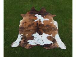 Genuine Tricolor Cow Skin Rug-Large Hair On Hide Floor Area Rug-Brazilian Brindle Rug For Living Room-Authentic - thumbnail 1