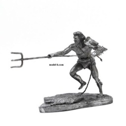54mm Roman Gladiator With A Trident - thumbnail 1