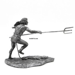 54mm Roman Gladiator With A Trident - thumbnail 3