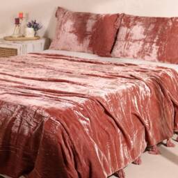 Luxe Velvet Bedspread, Throw Blanket With Handmade Knotted Tassels Soft Boho Sofa For Living Room Christmas Gift - thumbnail 3