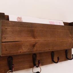 Mail Organizer Wall, Rack, Entryway Organizer, Key Holder, Rustic And - thumbnail 3