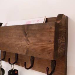 Mail Organizer Wall, Rack, Entryway Organizer, Key Holder, Rustic And - thumbnail 2