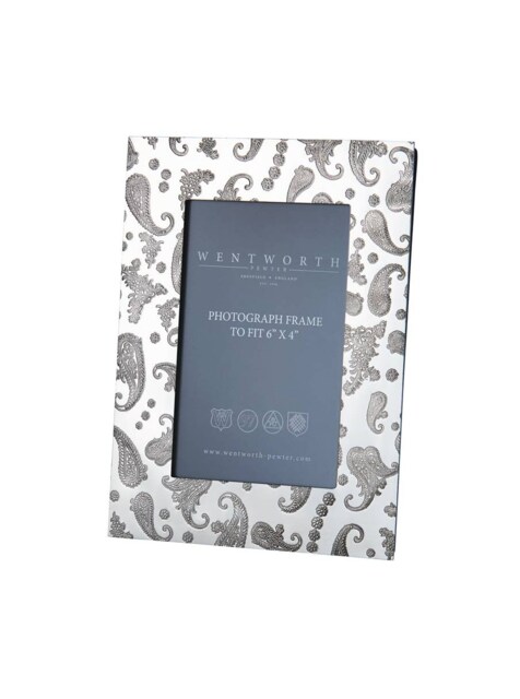 Paisley Pewter Photo Frame - 6x4, Handmade in UK - image 1