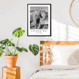 Chiang Mai Elephant Print Minimalist Thailand Travel Art - thumbnail 2