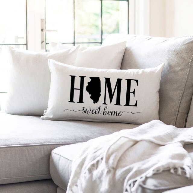 Home Sweet State Custom Pillow Cover - New Gift Personalized Lumbar 16 X 26 Farmhouse Decor Idea - image 1