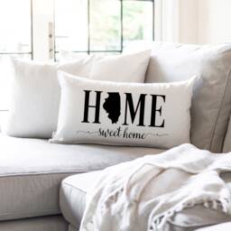 Home Sweet State Custom Pillow Cover - New Gift Personalized Lumbar 16 X 26 Farmhouse Decor Idea - thumbnail 1