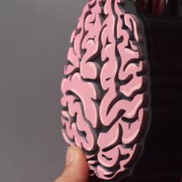 Hand Painted Brain Pen Holder Medical Office Decor - thumbnail 3