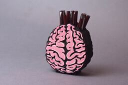 Hand Painted Brain Pen Holder Medical Office Decor
