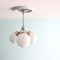 Modern Pendant Light, 3 Clear Glass Bubble Globe Shades, Industrial Hanging Ceiling Mount Lighting Fixture, Polished Nickel Or Matte Black - thumbnail 4