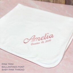 White Pima Cotton Baby Blanket - 29 - thumbnail 2