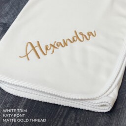 White Pima Cotton Baby Blanket - 29 - thumbnail 3