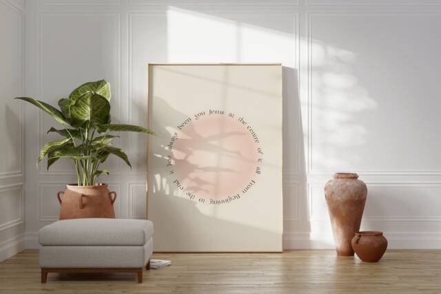 Jesus At The Centre Printed & Shipped -Christian Aesthetic Faith Poster - Modern Scripture Decor Bible Verse Prints Christian Home - image 1