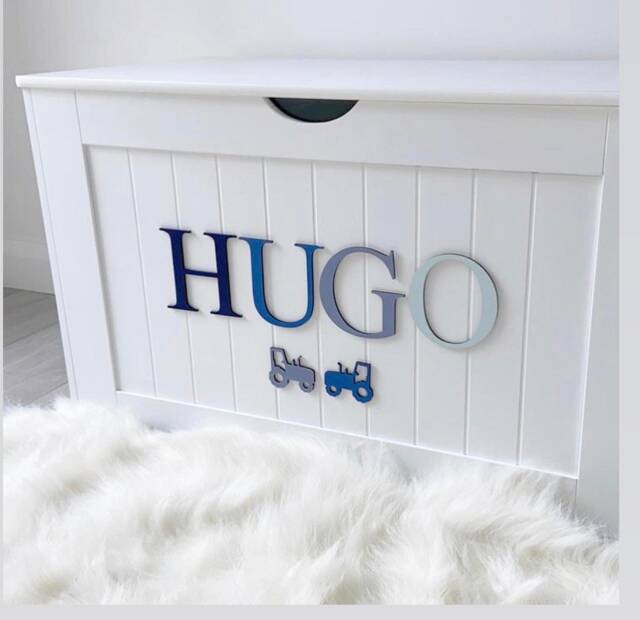 Personalized Wooden Toy Box Name Sign Nursery Decor by