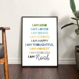 Positive Affirmation Print, Inspirational Quotes, Boys Bedroom Prints, Wall Art, Nursery Bedroom, Playroom Prints - thumbnail 3