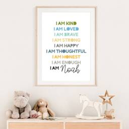 Positive Affirmation Print, Inspirational Quotes, Boys Bedroom Prints, Wall Art, Nursery Bedroom, Playroom Prints - thumbnail 2