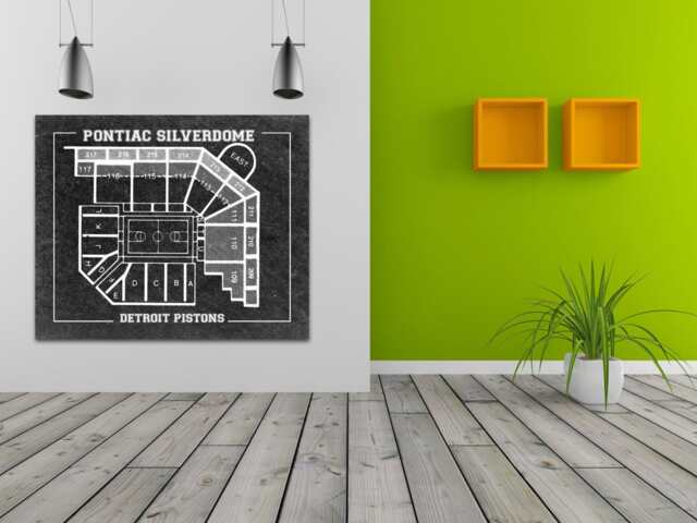 Vintage Pontiac Silverdome Seating Chart Print Detroit Pistons Art - image 1