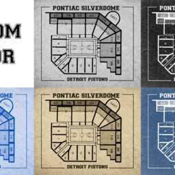 Vintage Pontiac Silverdome Seating Chart Print Detroit Pistons Art - thumbnail 3