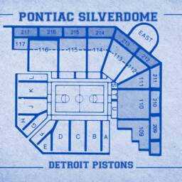 Vintage Pontiac Silverdome Seating Chart Print Detroit Pistons Art - thumbnail 2
