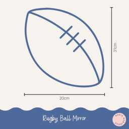 Rugby Ball Shatterproof Mirror - Perfect Gift For Bedroom & Nursery Sport - thumbnail 4