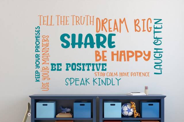 Word Collage Kids - Wall Decal Classroom Rules Decals Family Rules Kids - image 1