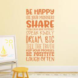 Word Collage Kids - Wall Decal Classroom Rules Decals Family Rules Kids - thumbnail 2
