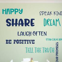 Word Collage Kids - Wall Decal Classroom Rules Decals Family Rules Kids - thumbnail 3