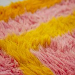Pink Moroccan Area Rug- Beni Ourain Rug For Living Room - Mid Century Modern Colorful Geometric Berber - thumbnail 4