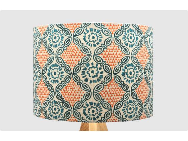 Green Orange Indian Lampshade, Table Floor Lamp/Ceiling Pendant Small Medium Large 15cm 20cm 25cm 30cm 35cm 40cm Fabric Drum Light Shade - image 1