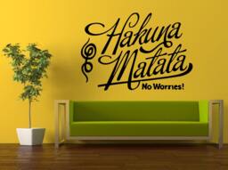 Wall Decal Vinyl Sticker Decals Interior Decor Diy Free Shipping Hakuna Matata It Means No Worries Quote Citation Words Phrase Saying L516 - thumbnail 1